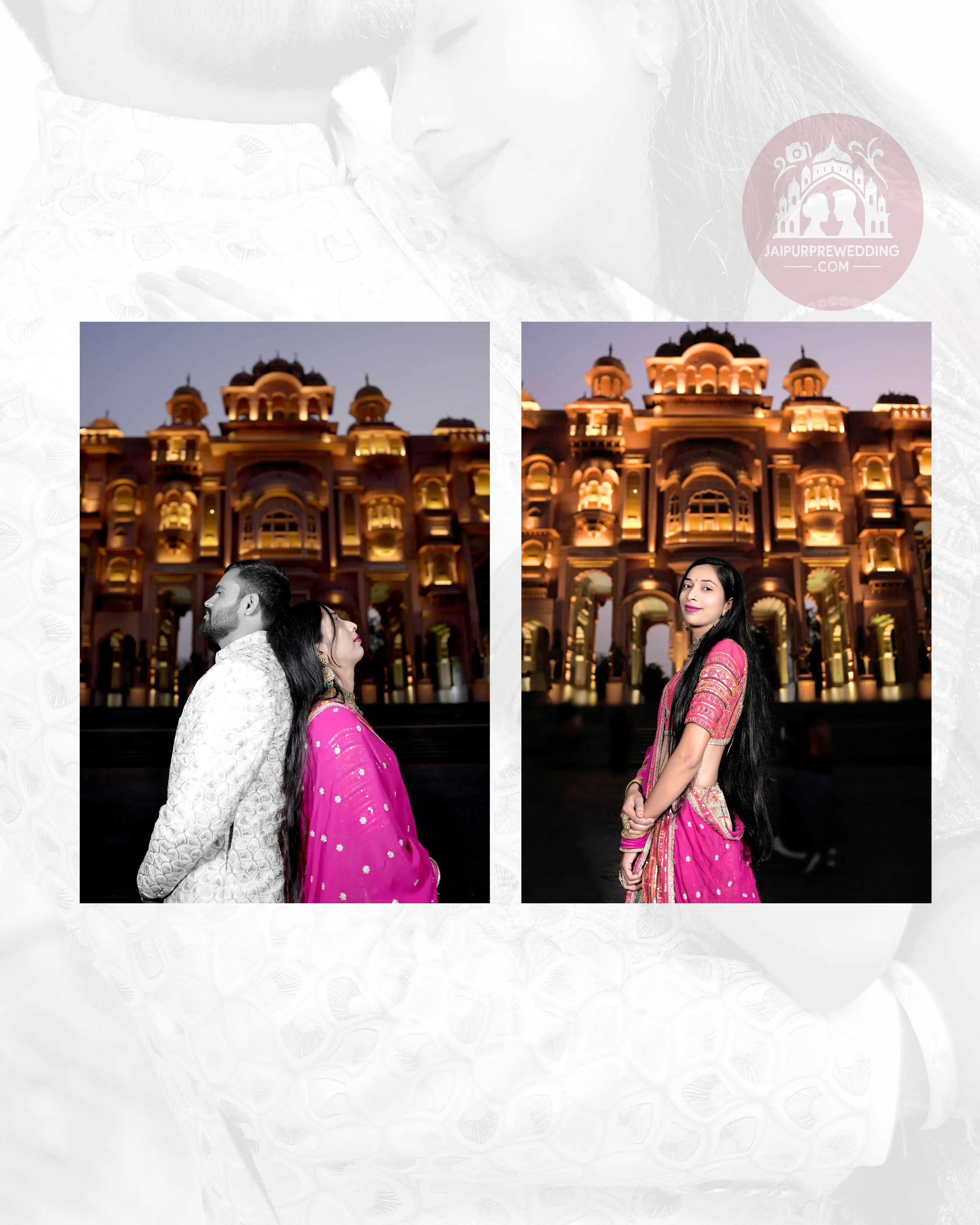 Hawa Mahal Jaipur pre-wedding shoot couple night photography