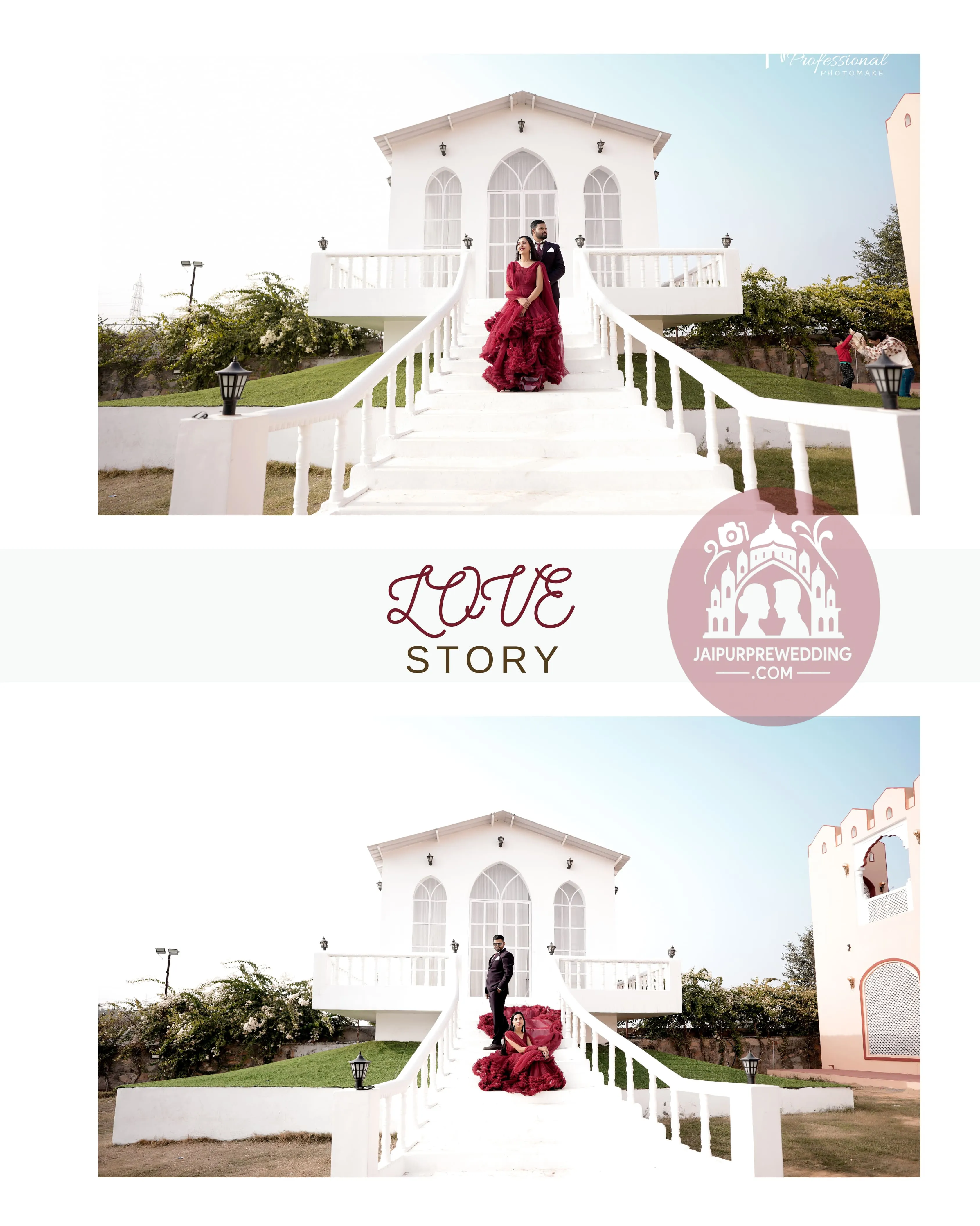 Royal palace pre-wedding photoshoot Jaipur couple in traditional dress