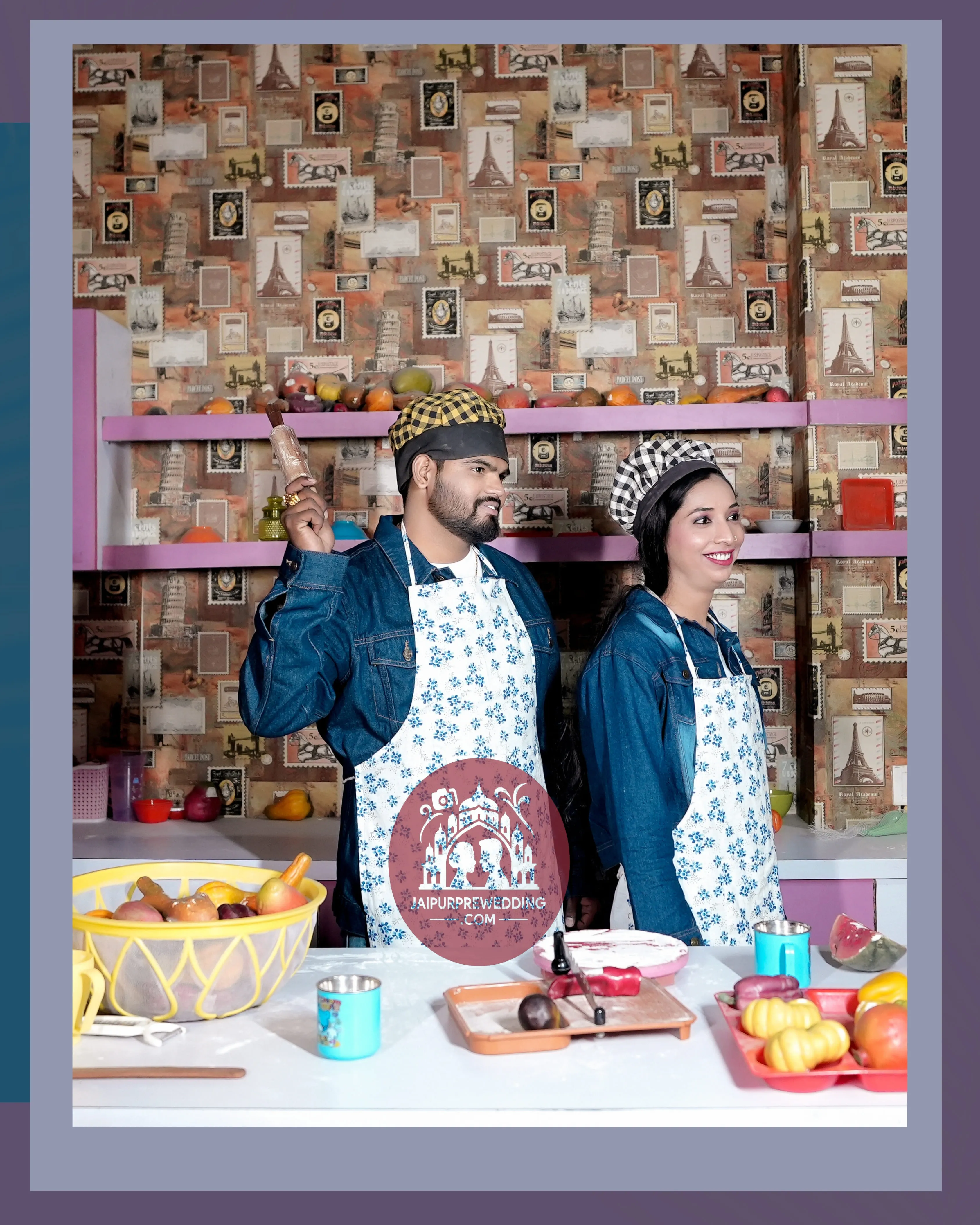 Couple library pre-wedding photoshoot Jaipur romantic reading scene