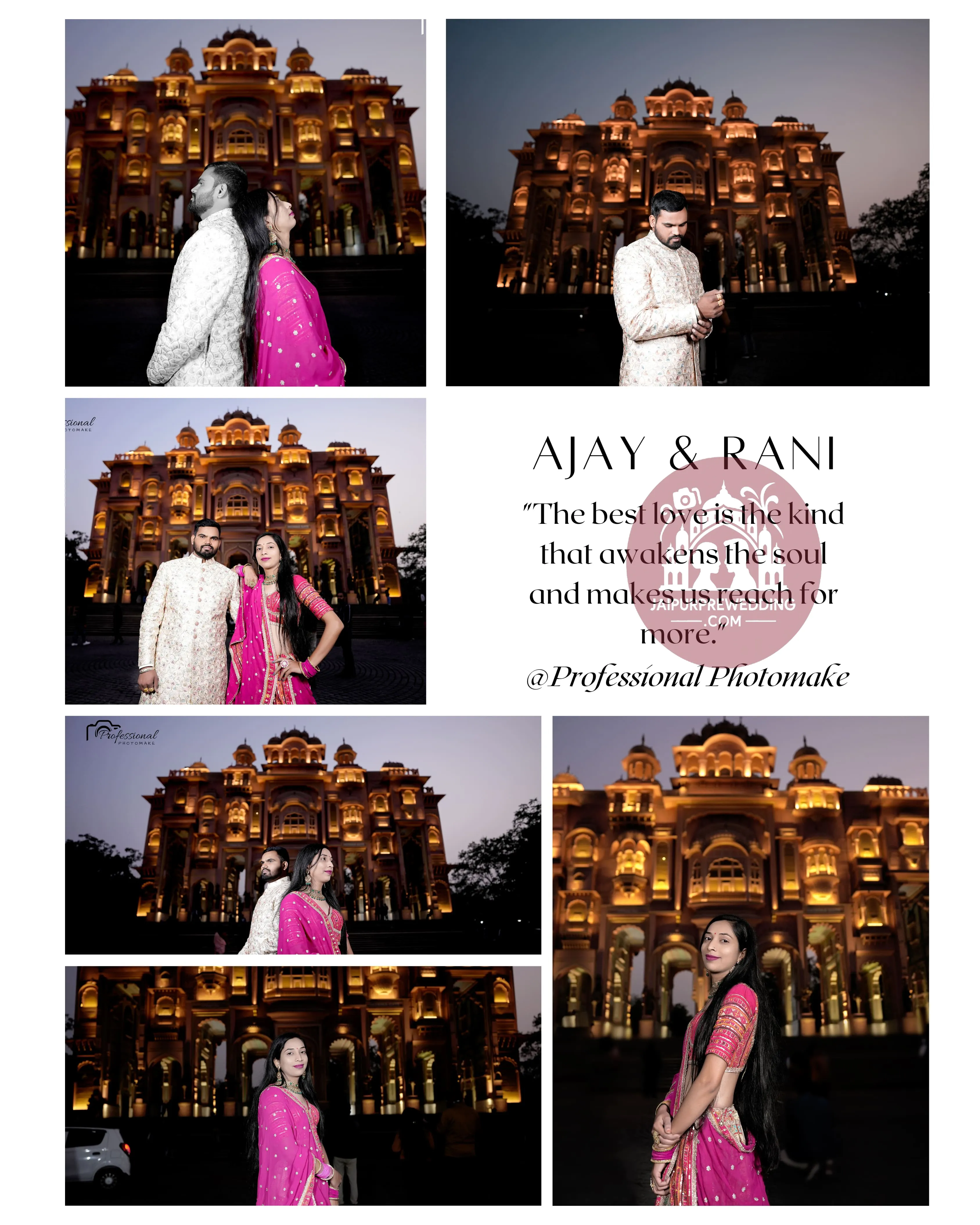 Royal palace pre-wedding photoshoot Jaipur couple in traditional dress