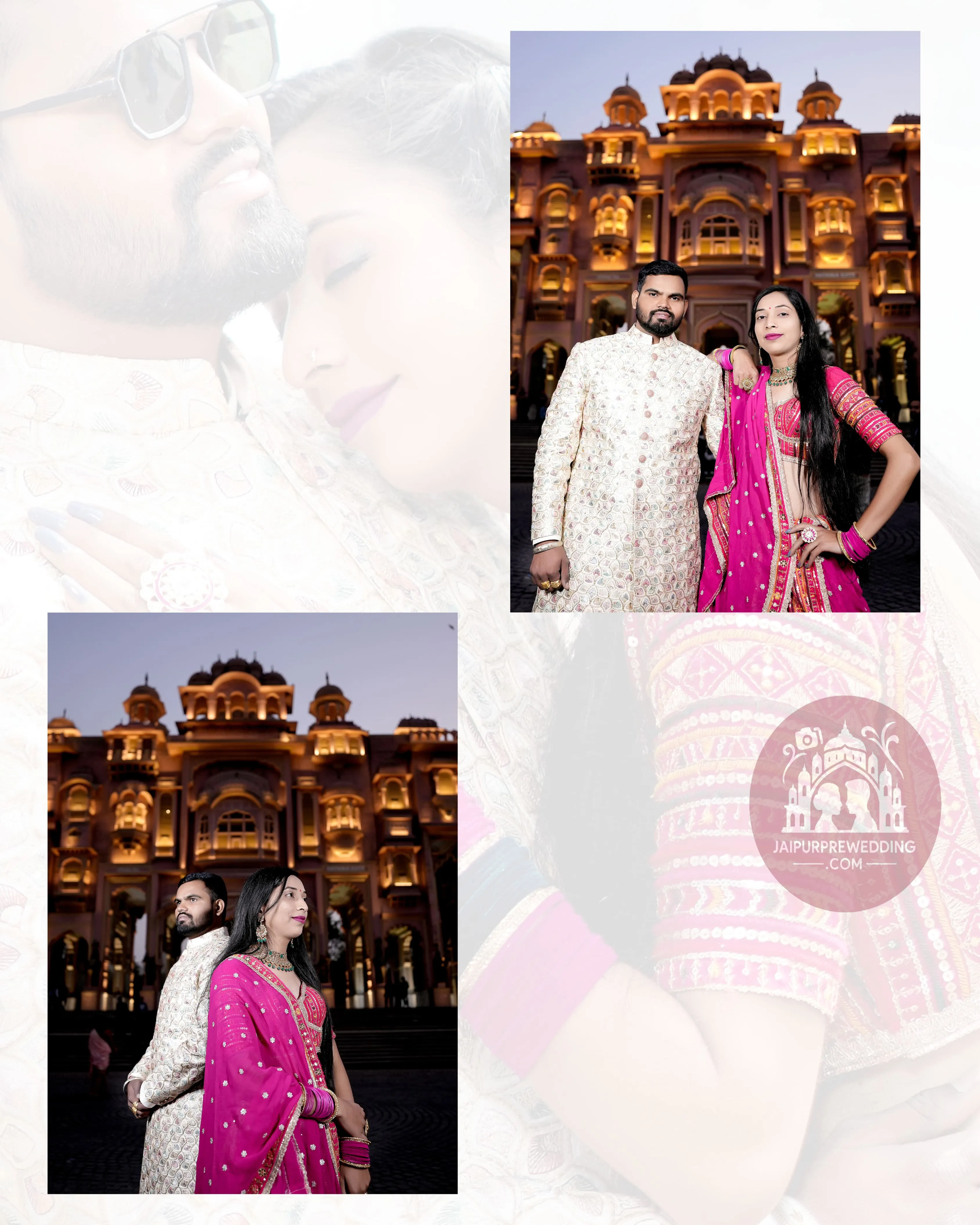Royal palace pre-wedding photoshoot Jaipur couple in traditional dress