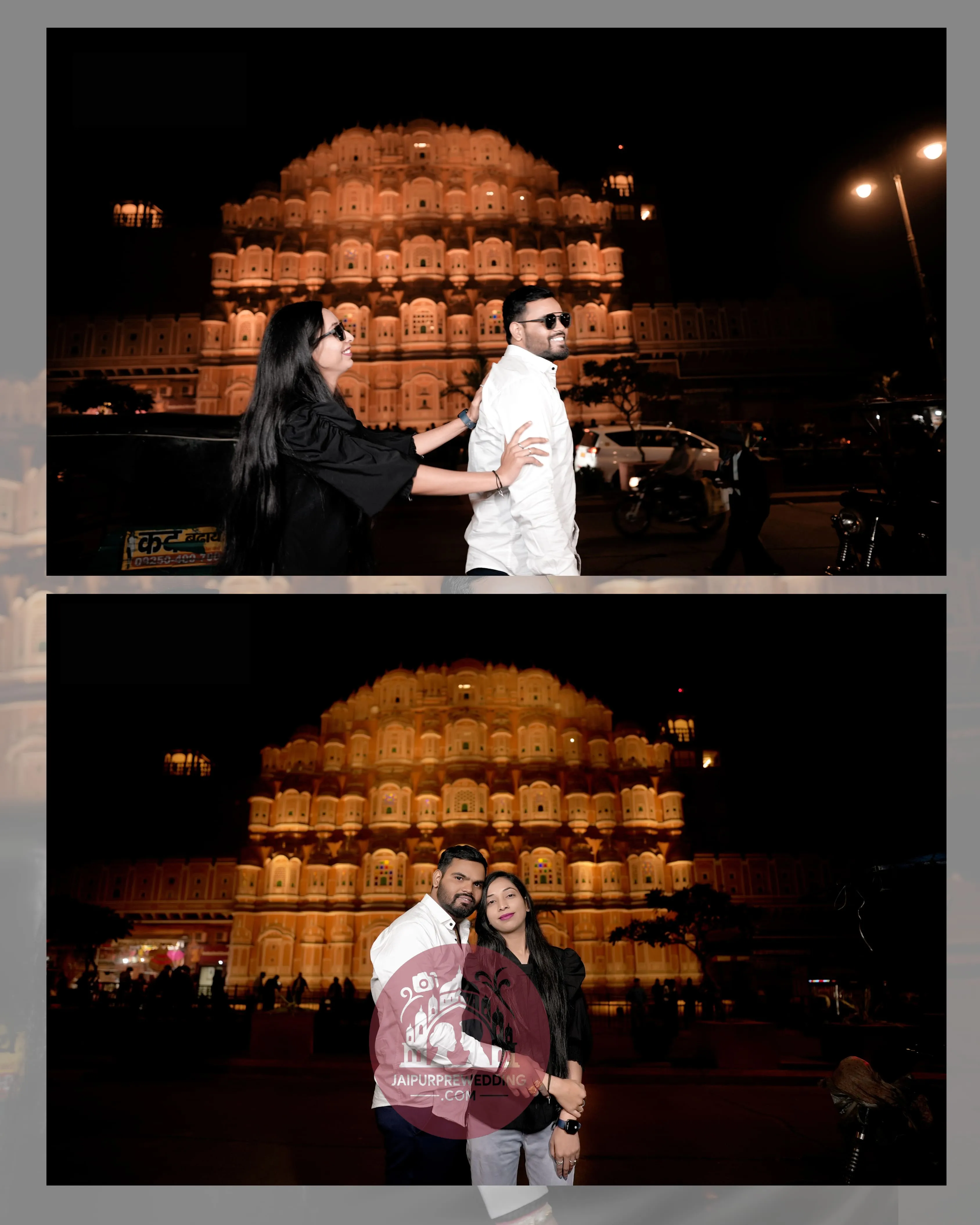 Hawa Mahal Jaipur pre-wedding shoot couple night photography